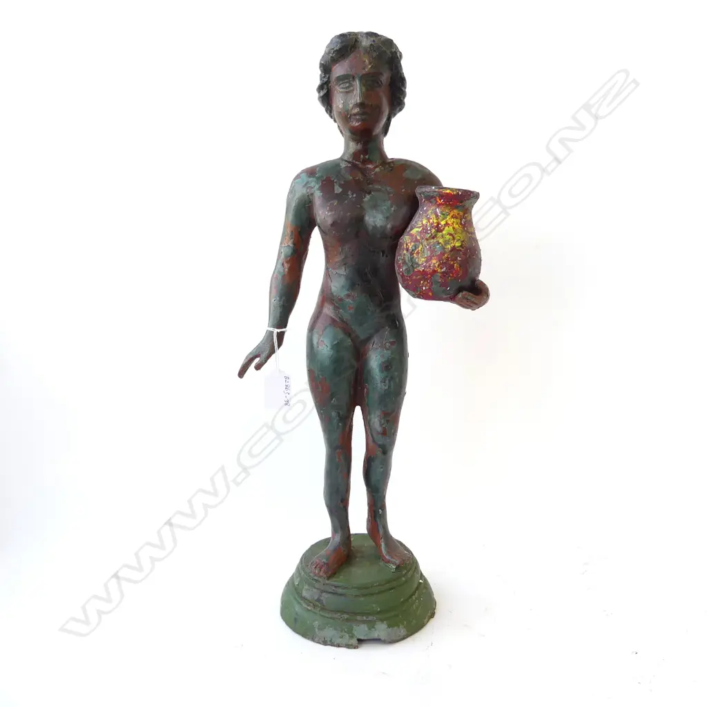 FEMALE WATER CARRIER SPELTER FIGURE H520mm Image 1++