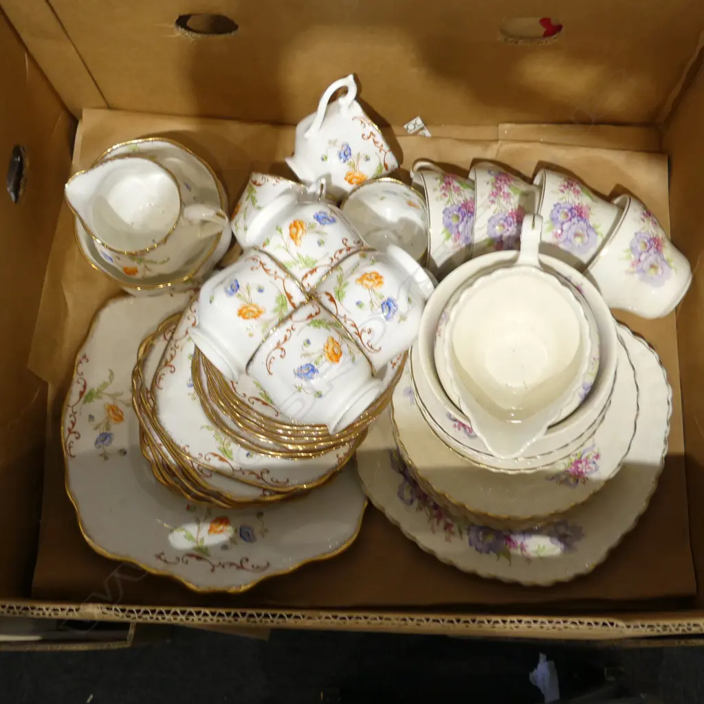 BOX LOT 2 PART TEASETS R/A & NELSON WARE Image 1++