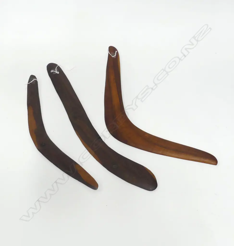 3 ABORIDGINAL HUNTING BOOMARANGS L620MM Image 1++