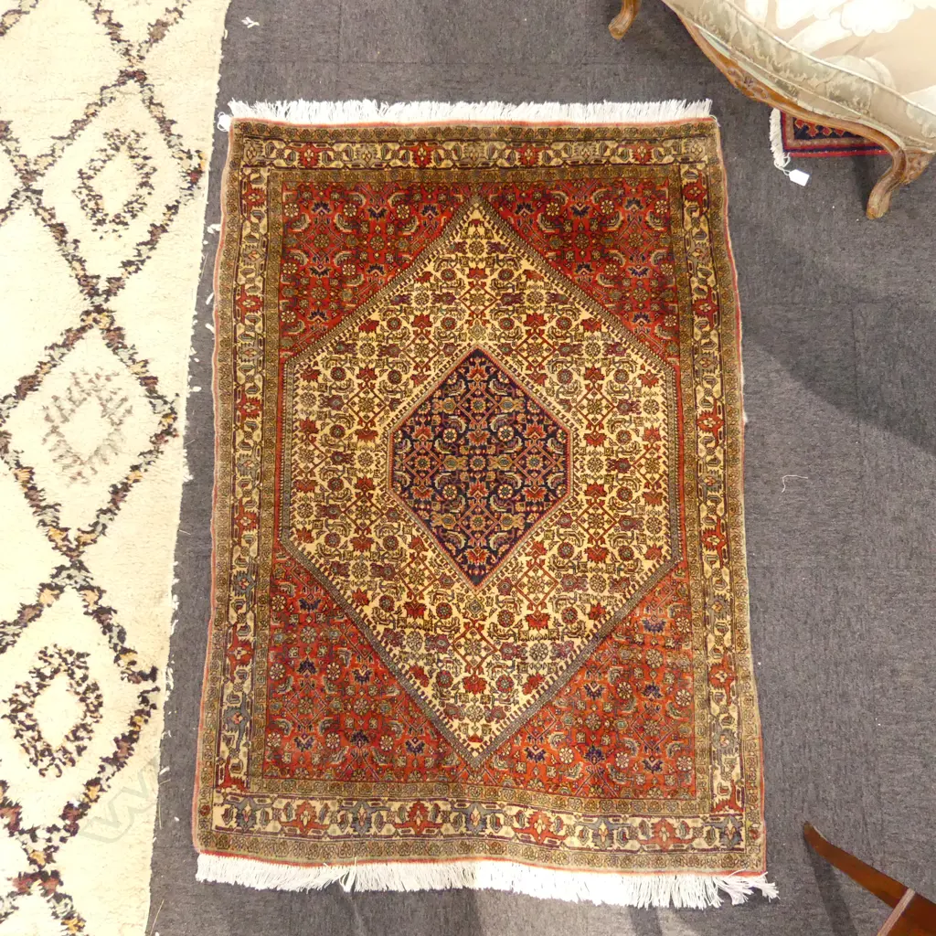 HAND KNOTTED WOOL PILE IRANIAN BIDJAR RUG, HERATI PATTERN 1380x990mm Image 1++