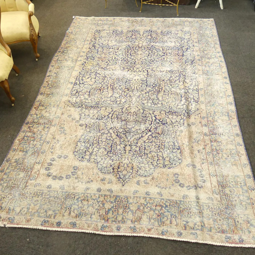 LG PERSIAN HAND KNOTTED WOOL PILE RUG 2900x1900mm some wear Image 1++