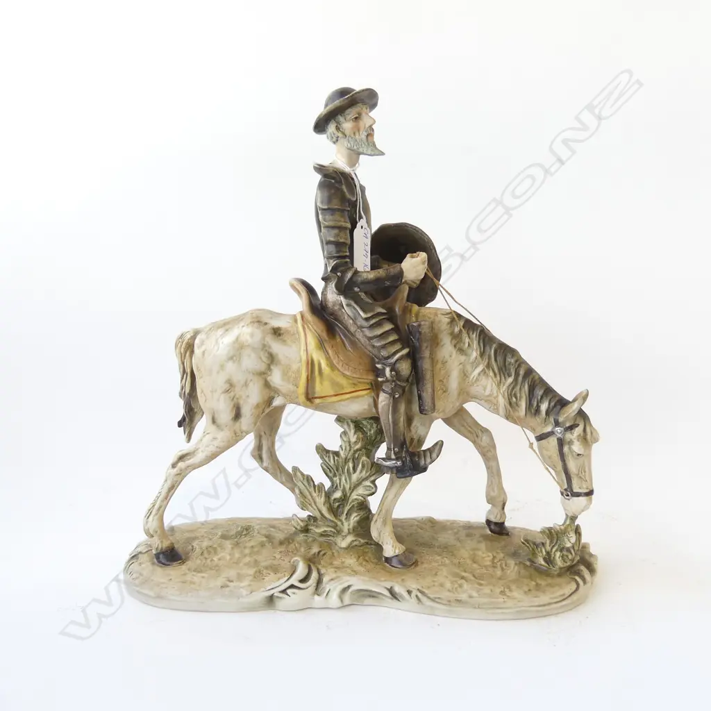 LARGE CAPODIMONTE FIGURE OF DON QUIxOTE ON HORSEBACK . 360X360mm Image 1++