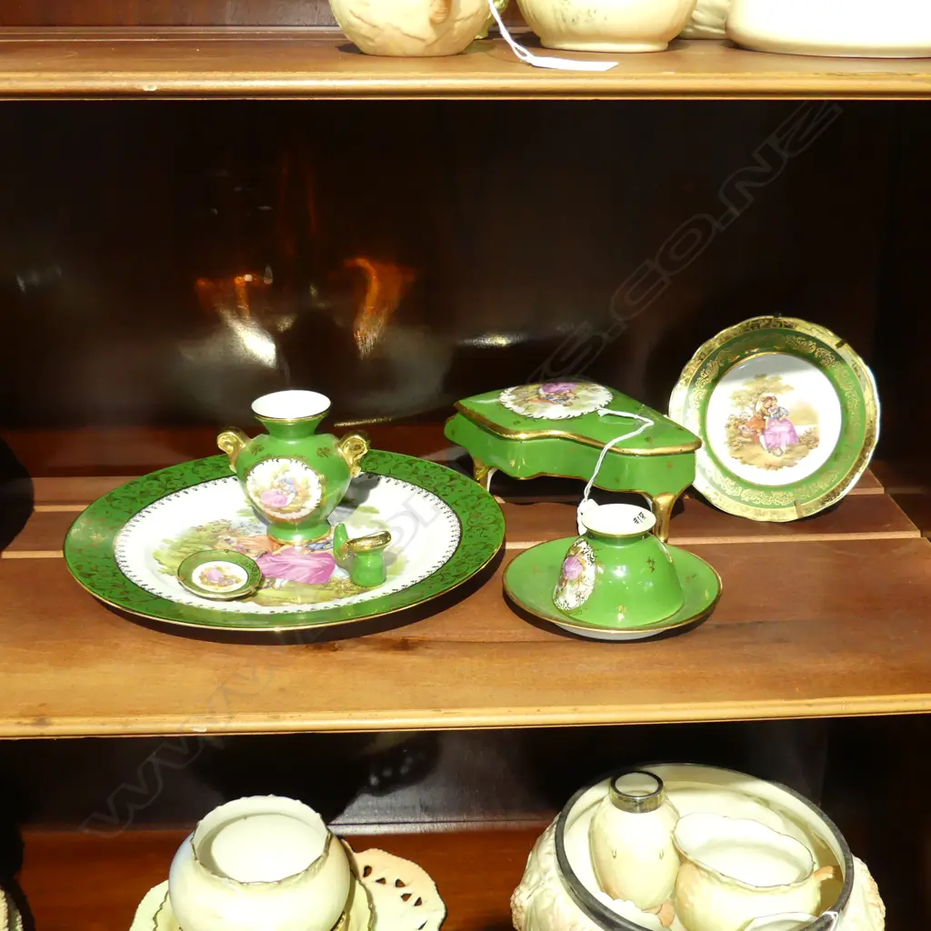 7PCS LIMOGE CHINA GREEN COLOUR WAY Image 1++