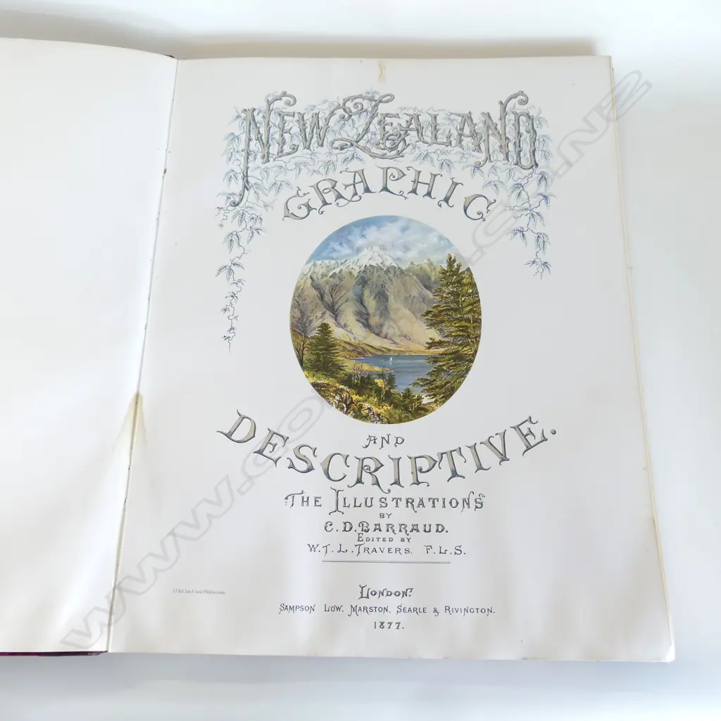1973 FACSIMILE 'NEW ZEALAND GRAPHIC & DESCRIPTIVE' C.D.Barraud 1877 - water damage Image 1++