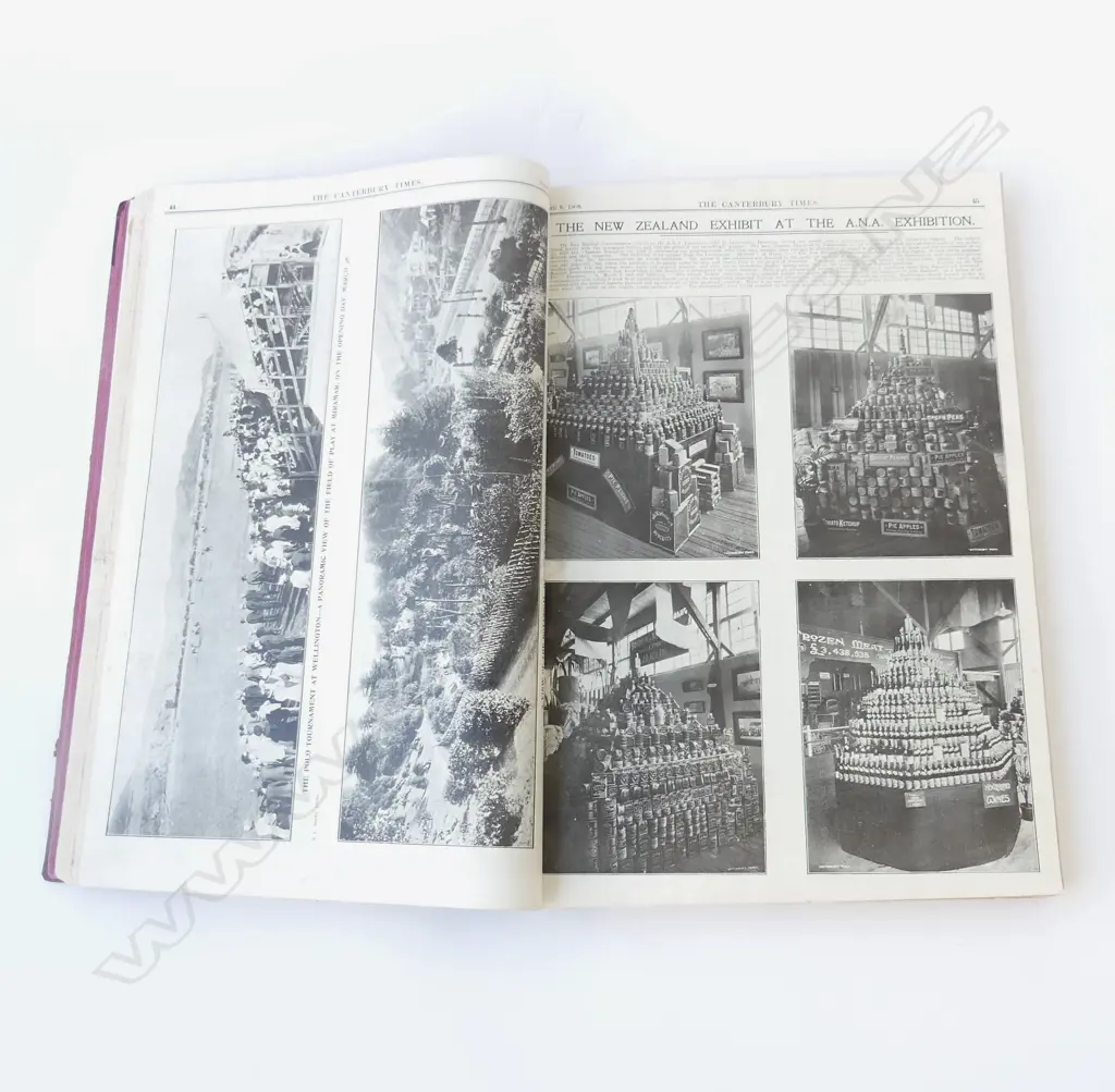 1908 ‘THE CANTERBURY TIMES’ NZ HISTORICAL PICTORIAL SECTION 644 PAGES, L.460MM W.320MM Image 1++