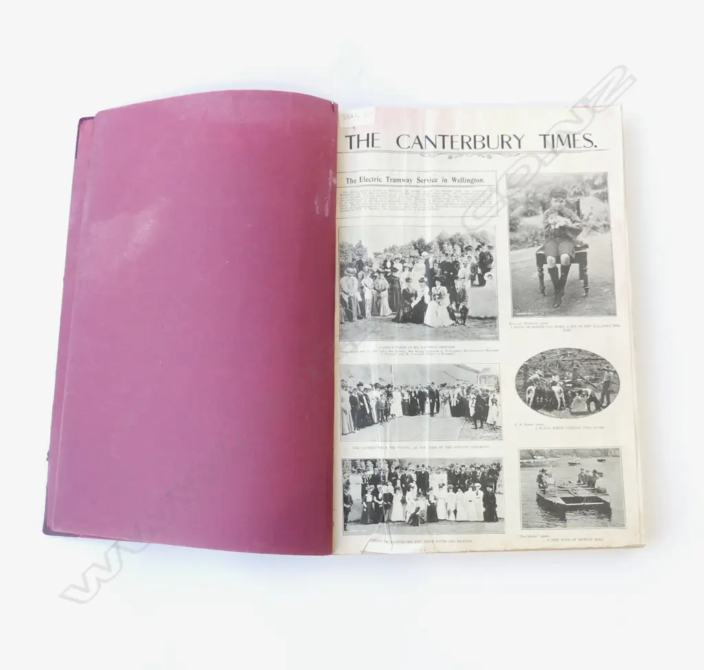 1908 ‘THE CANTERBURY TIMES’ NZ HISTORICAL PICTORIAL SECTION 644 PAGES, L.460MM W.320MM Image 1++