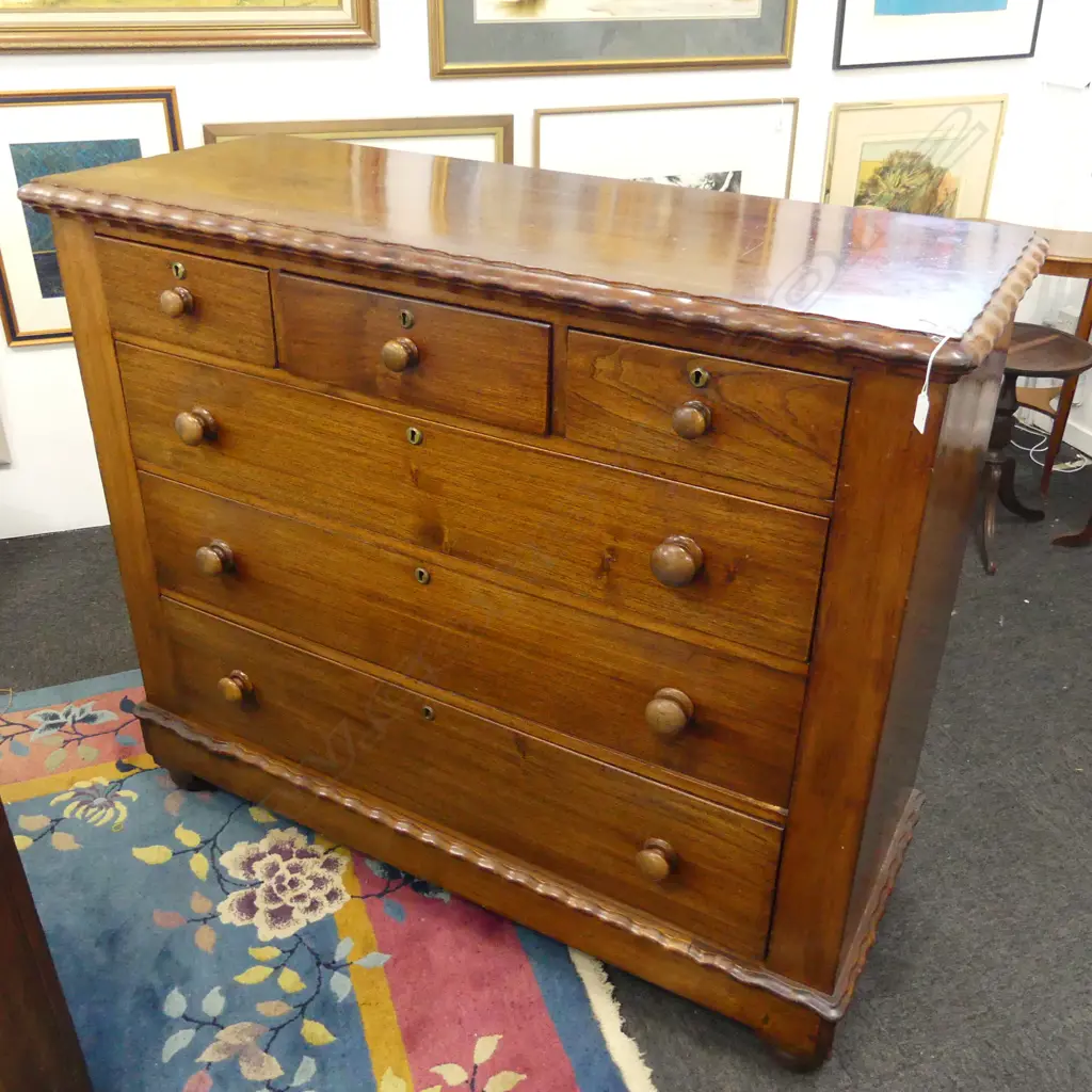 MAHOGANY 6 DRAWER CHEST 1280x500x1085mm Image 1++