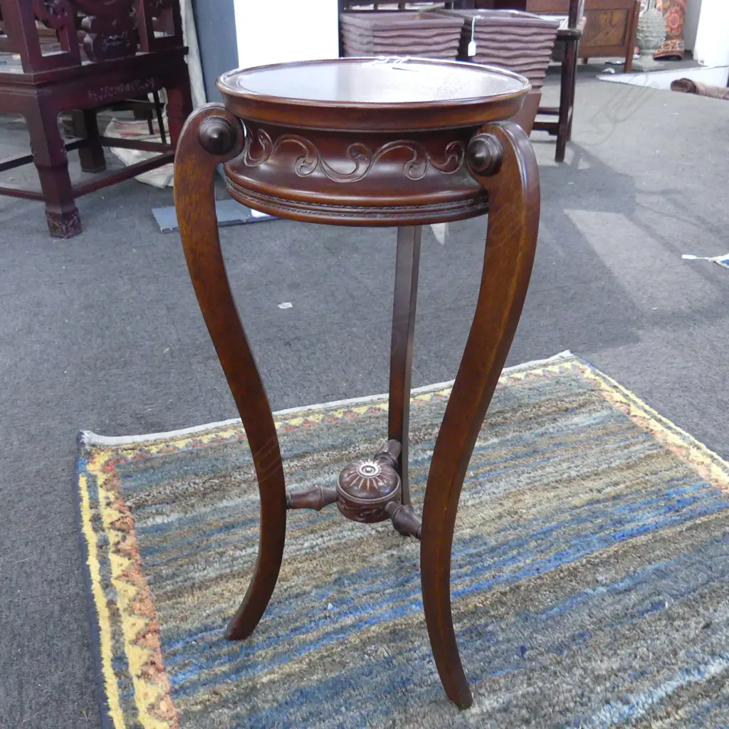 MAHOGANY PLANT STAND H.670mm Image 1++
