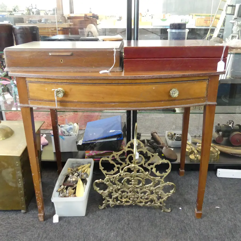 GEORGIAN STYLE MAHOGANY HALL TABLE w. DRAWER 830x450x735mm Image 1++