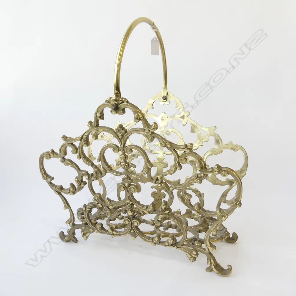 SOLID BRASS MAGAZINE RACK H440 L390MM Image 1++