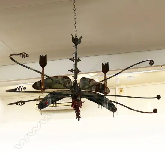 INDUSTRIAL DRAGONFLY LGE GARDEN ART WORK / SCULPTURE Width 1780. L.1000. H.600mm