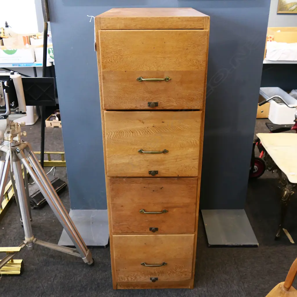 OAK 4 DRAW FILING CABINET 415x685x1320mm Image 1++