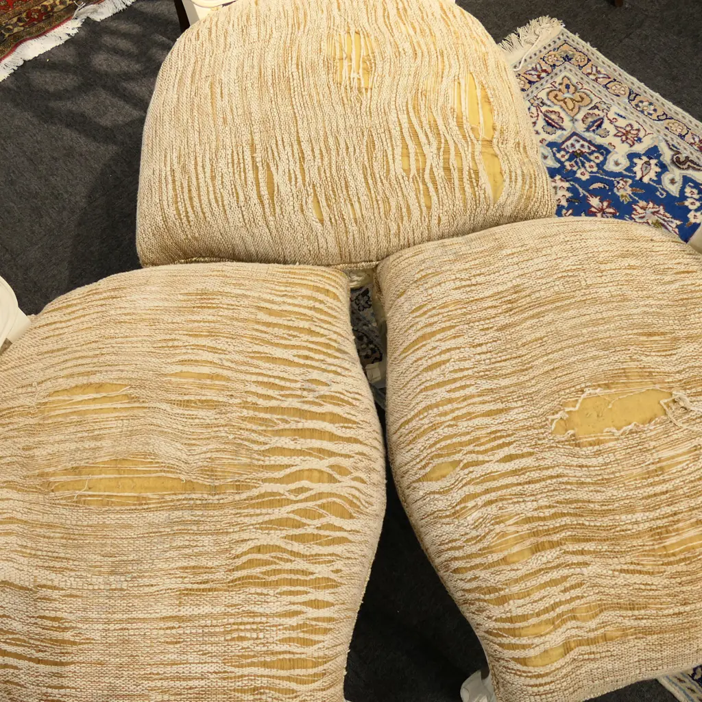 3 LG DINING CHAIRS - UPHOLSTERY WORN Image 1++