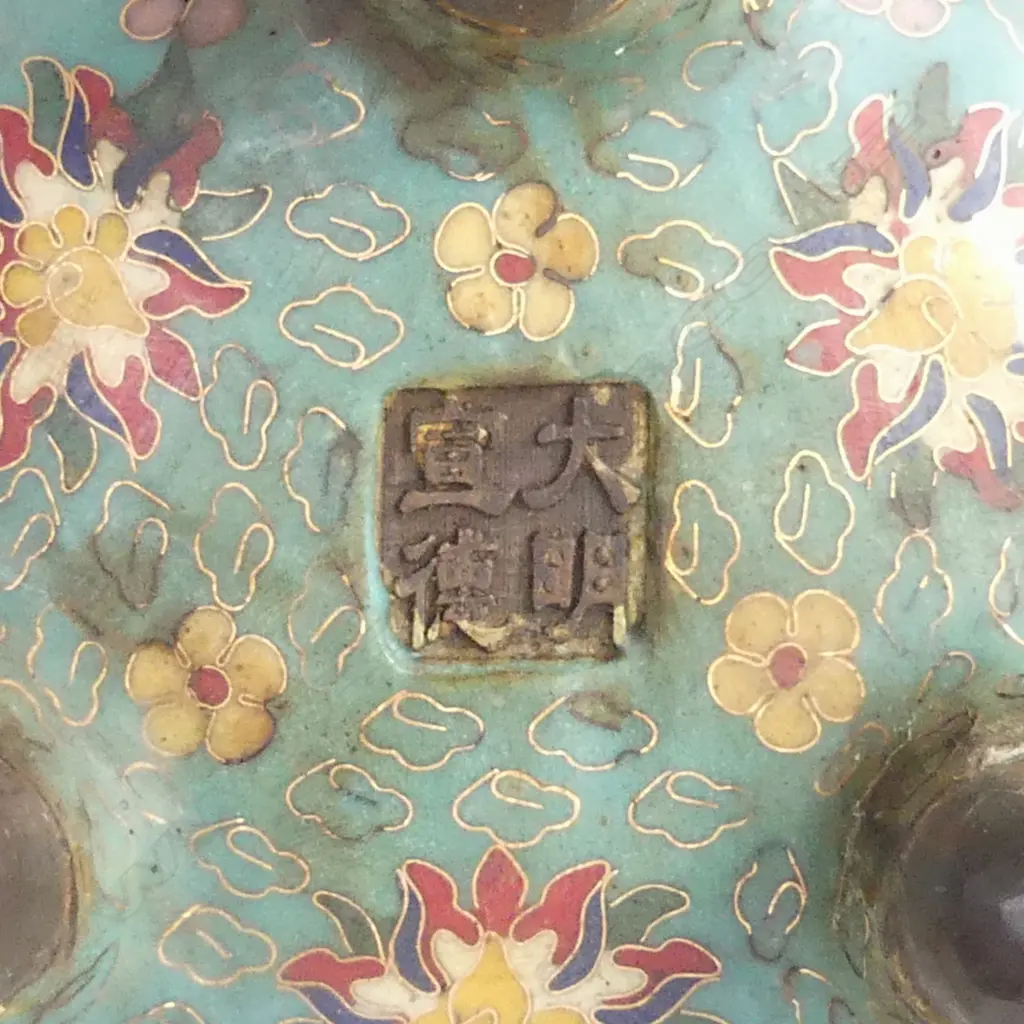 LIDDED CLOISONNE INCENSE BURNER H.255mm Image 1++