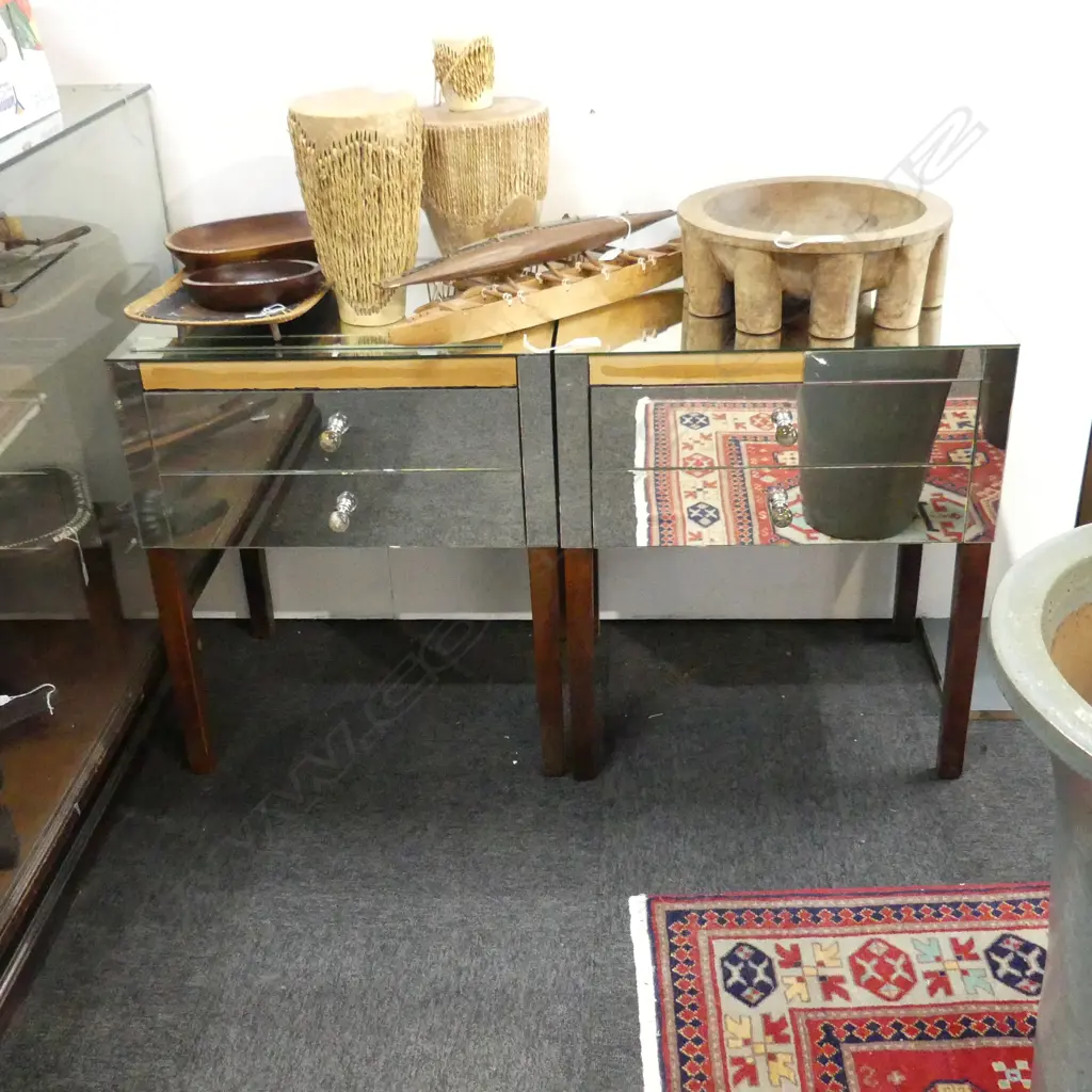 PR MIRRORED BEDSIDE DRAWERS 600x435x700mm FAULTS Image 1++