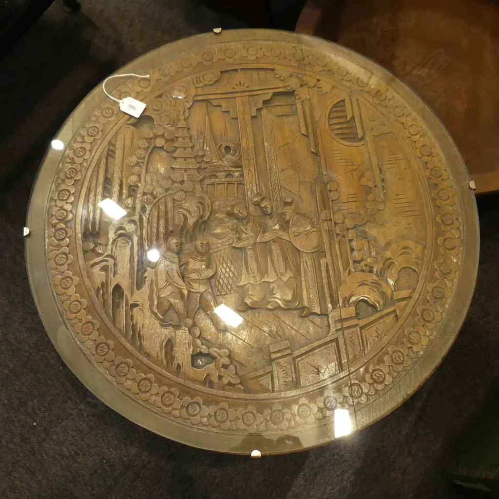 ORIENTAL DROP SIDE TABLE 600mm dia Image 1++