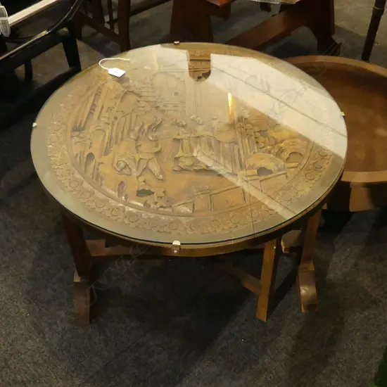 ORIENTAL DROP SIDE TABLE 600mm dia