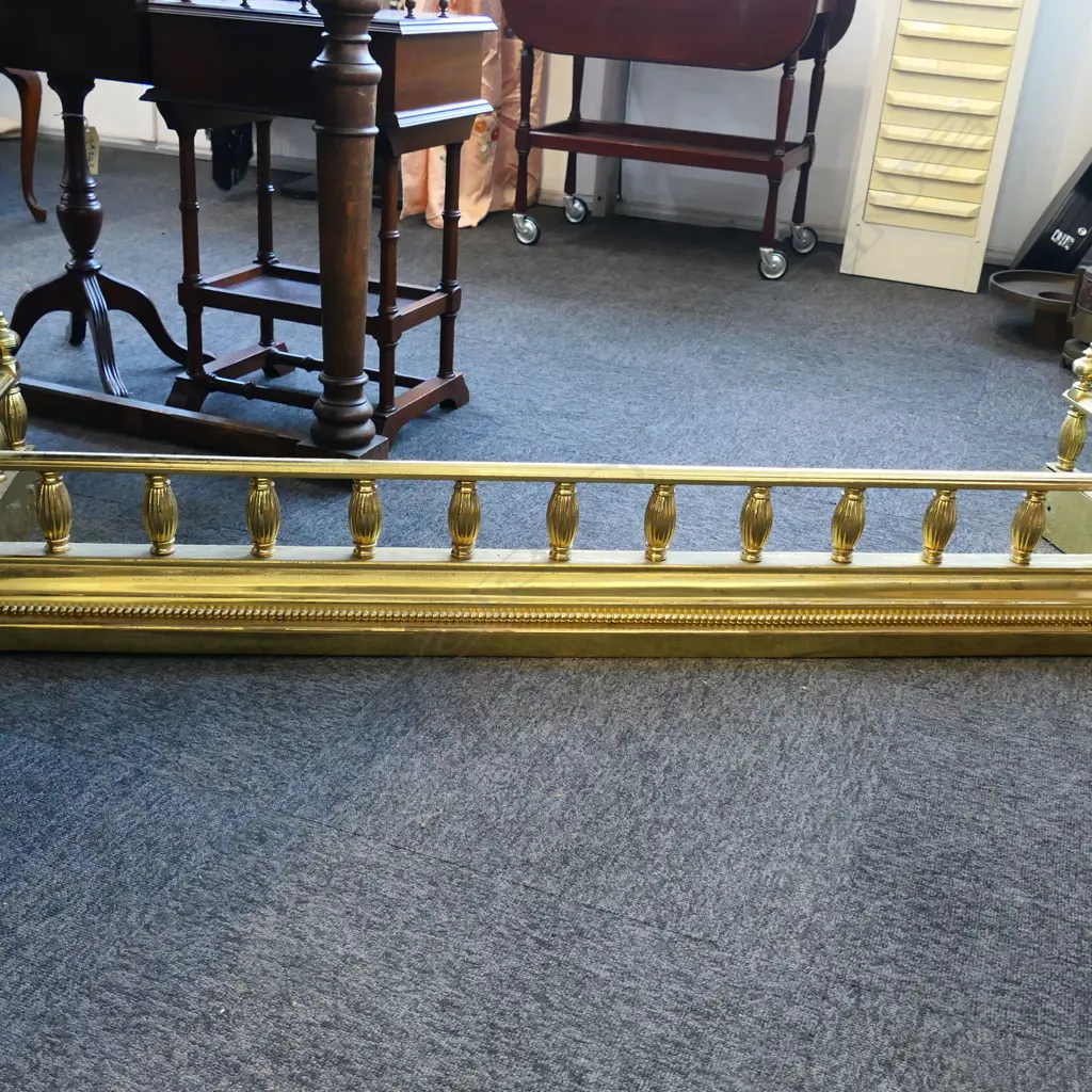 LARGE BRASS & IRON VICT FIRE SURROUND L1550 H350 Image 1++