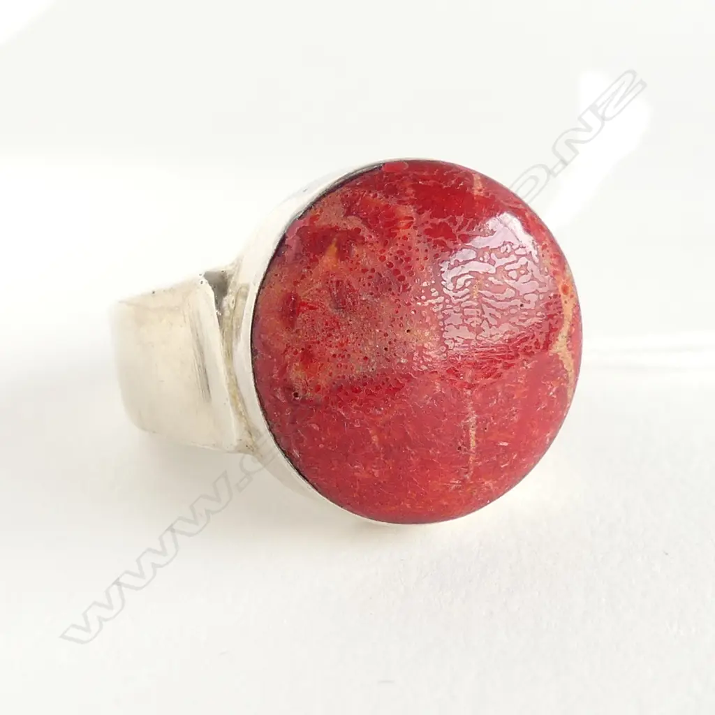 STG SILVER + STONE RING TW9.7GRM SIZE P Image 1++