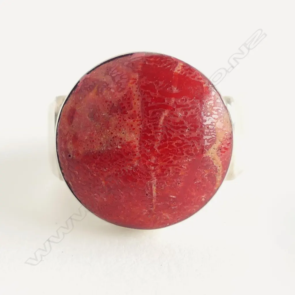 STG SILVER + STONE RING TW9.7GRM SIZE P Image 1++