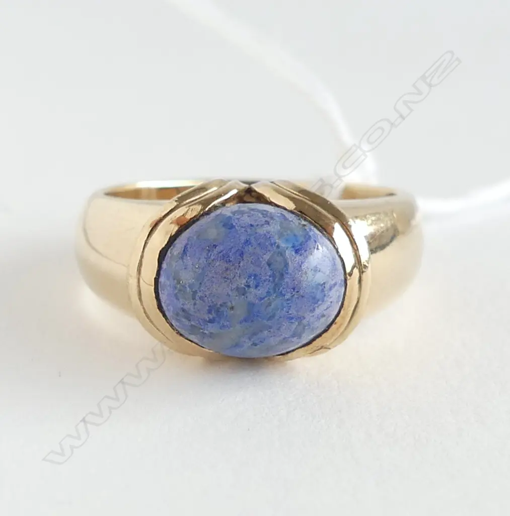 14CT BLUE STONE RING 6.3gms SIZE 0 Image 1++