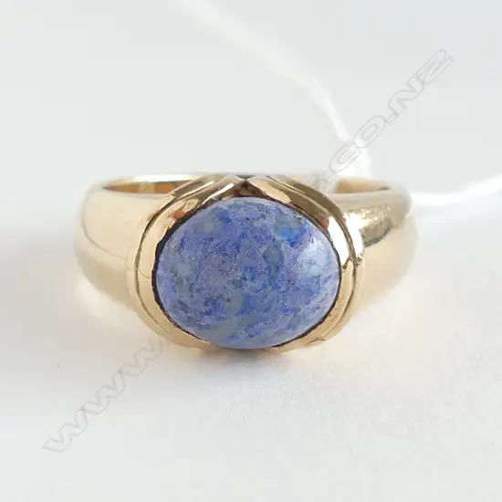 14CT BLUE STONE RING 6.3gms SIZE 0