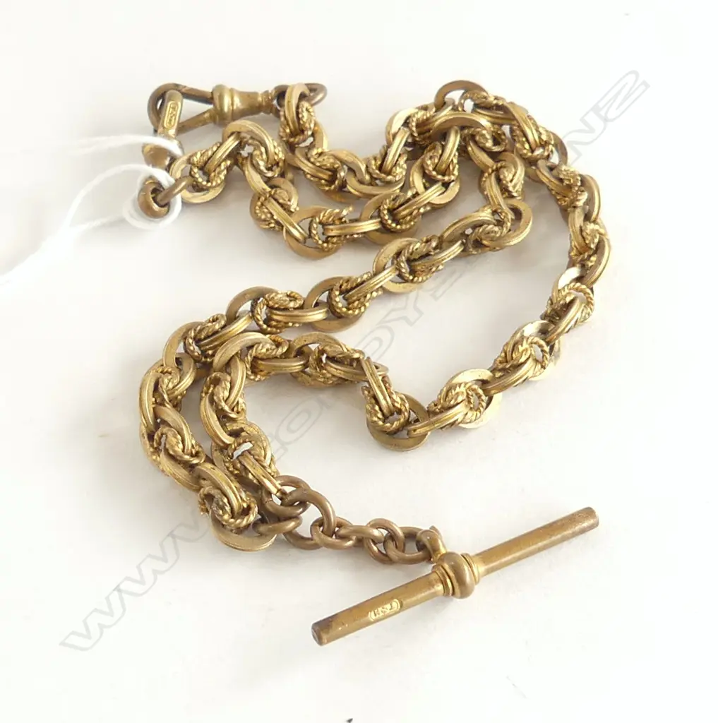 c1900 ROLLED GOLD ALBERT CHAIN PRINCE OF WALES LINKS Image 1++