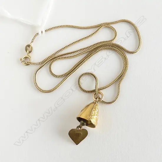 14CT GOLD CHAIN 3.3gms w. 18CT PENDANT 2.6gms