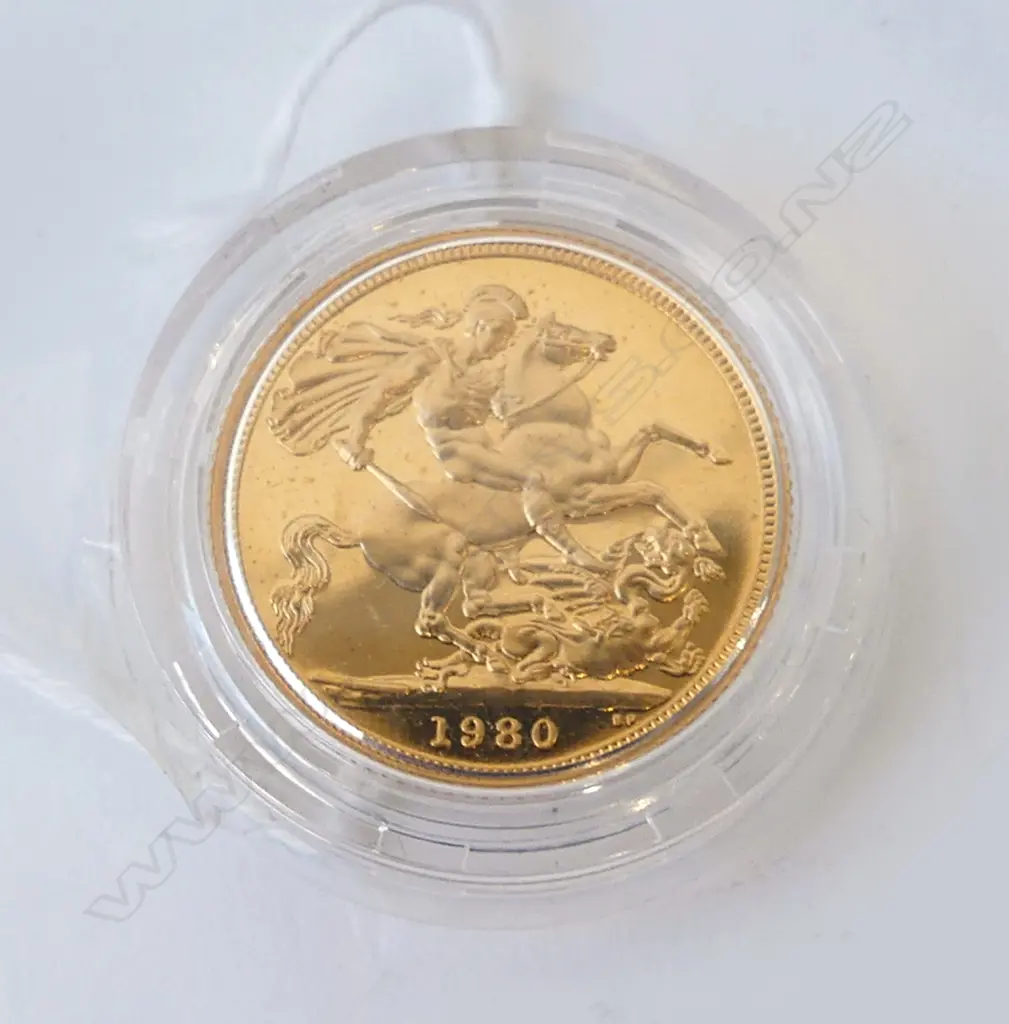 1980 proof ENGLISH FULL GOLD SOVEREIGN note: this is a full sovereign Image 1++