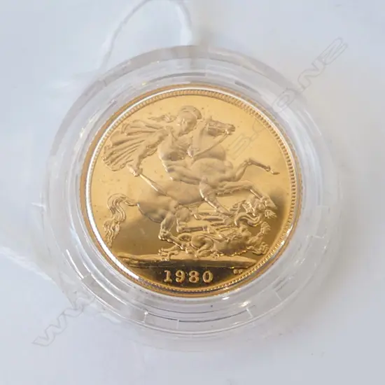 1980 proof ENGLISH FULL GOLD SOVEREIGN note: this is a full sovereign