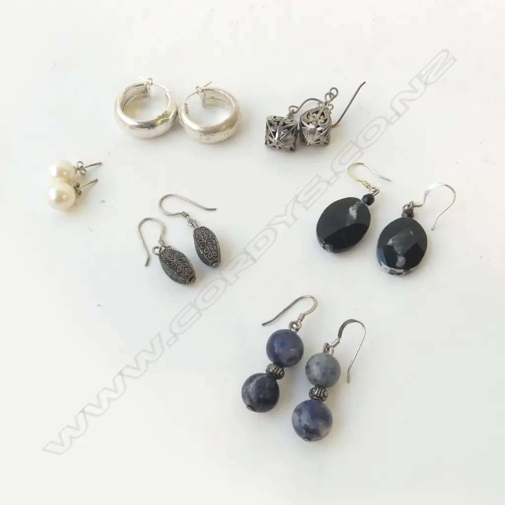 6 PRS EARRINGS INCL. 2 STG Image 1++