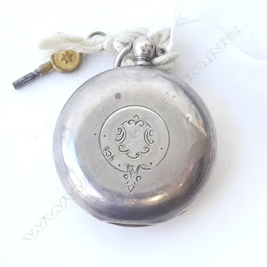 S/SILVER ROTHERAMS POCKETWATCH & KEY 