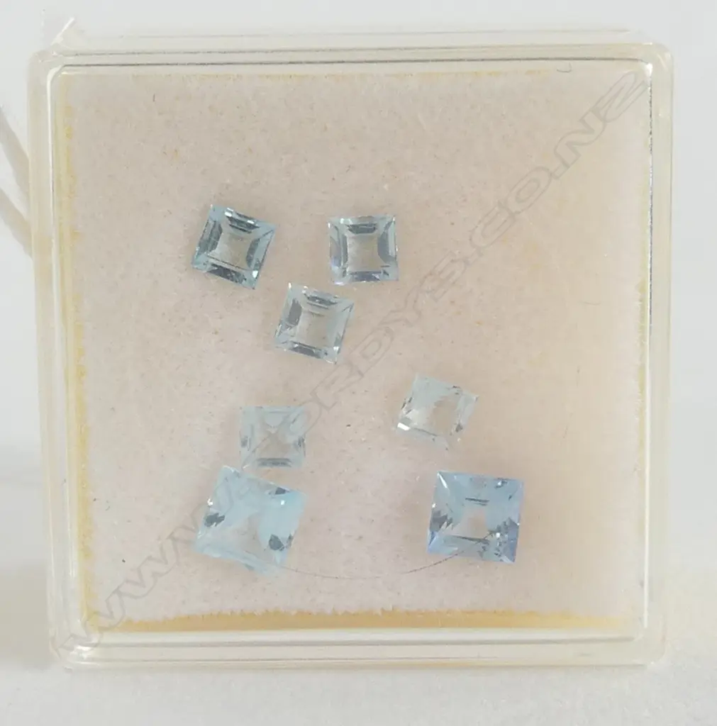 1.15ct SQUARE CUT FACETED AQUAMARINES Image 1++