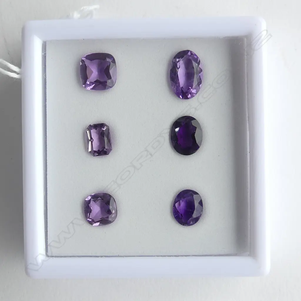 6 FACETED AMETHYSTS VARIOUS SIZES & SHAPES, 12.25ct Image 1++