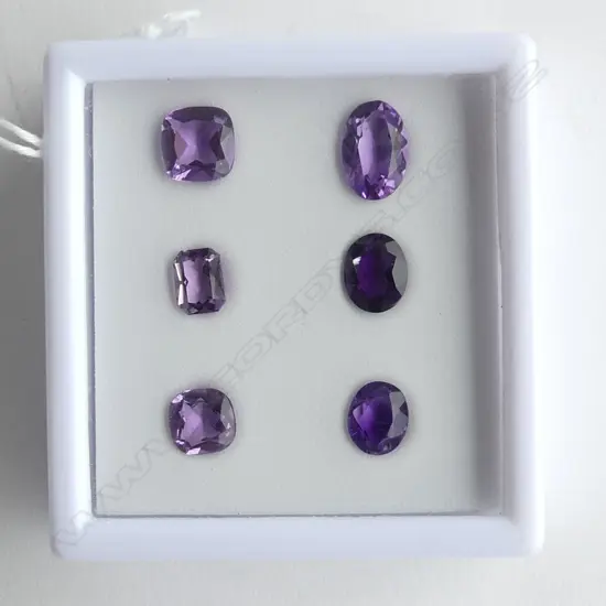 6 FACETED AMETHYSTS VARIOUS SIZES & SHAPES, 12.25ct