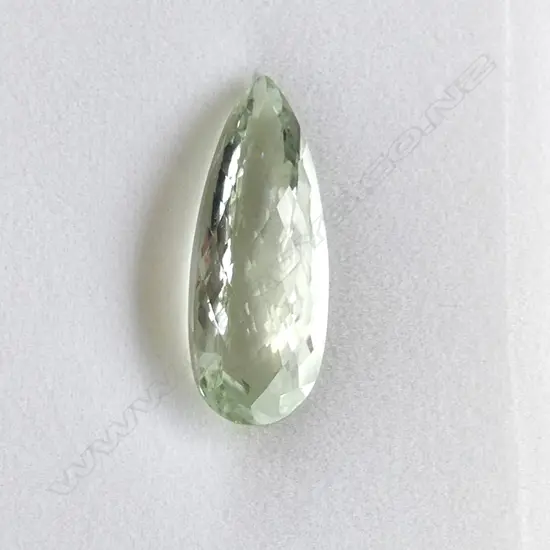 NATURAL GREEN QUARTZ FACETED PEAR CUT 30.93ct, AIG REPORT