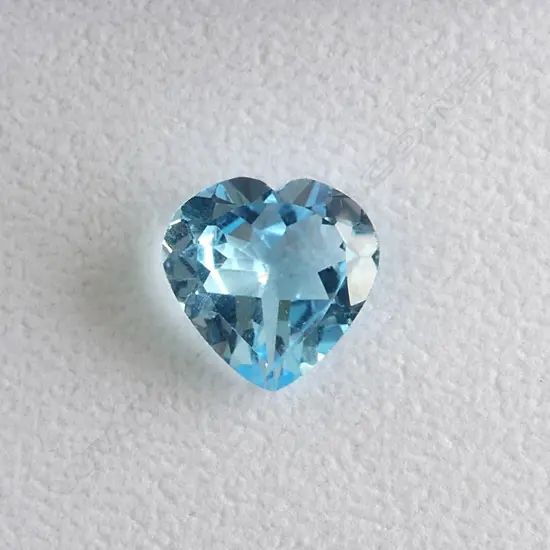 NATURAL BLUE TOPAZ HEART FACETED CUT 10.85ct, AIG REPORT