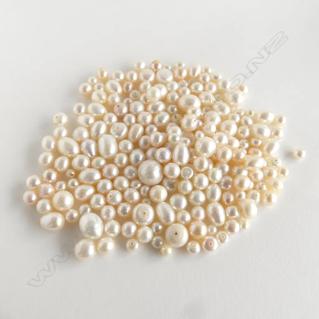 BAG CREAM UNSTRUNG CULTURED FRESH WATER PEARLS Image 1++