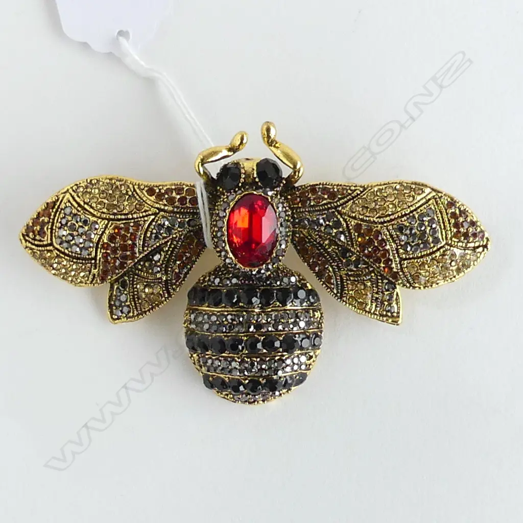 OVERSIZE MULTI COLOURED BUMBLE BEE BROOCH Image 1++