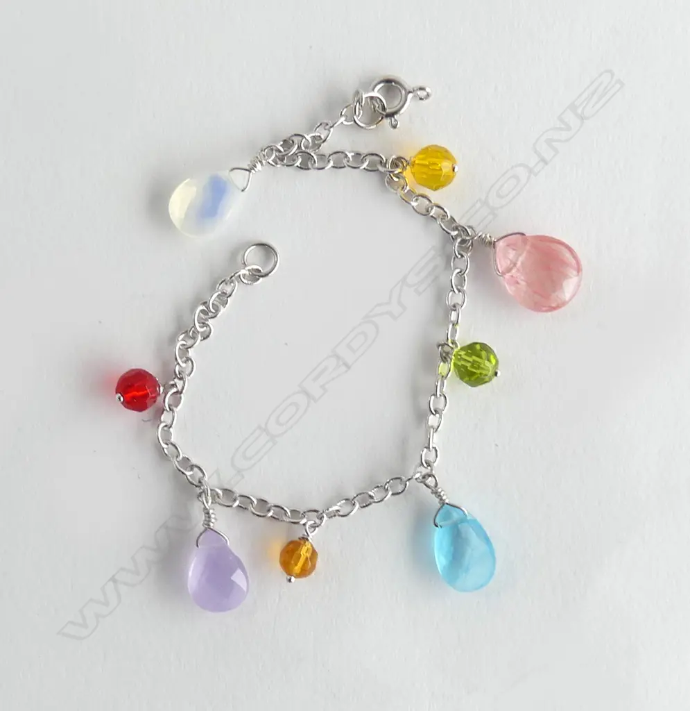 10 GEM SET SILVER BRACELETS, NEW Image 1++
