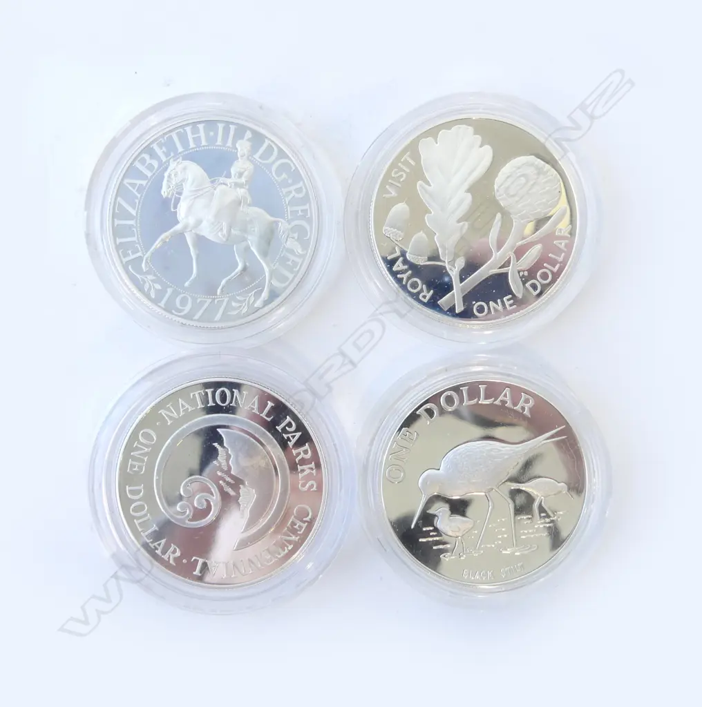 4 SILVER PROOF COINS 111gms Image 1++
