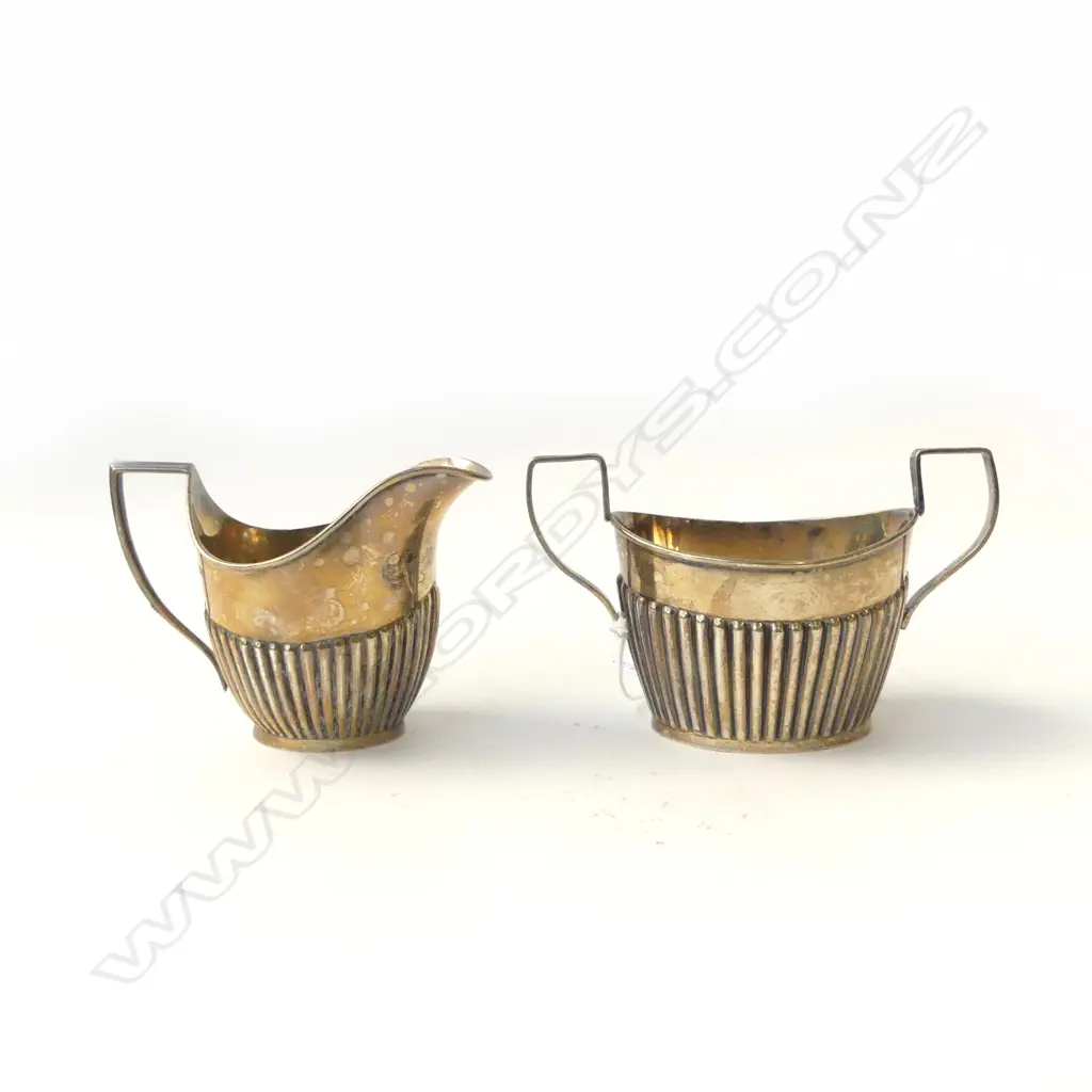 STG SILVER MILK JUG & SUGAR BOWL 189gms Image 1++