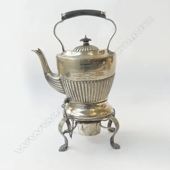 STG SILVER SPIRIT KETTLE, CHESTER 1902 886gms