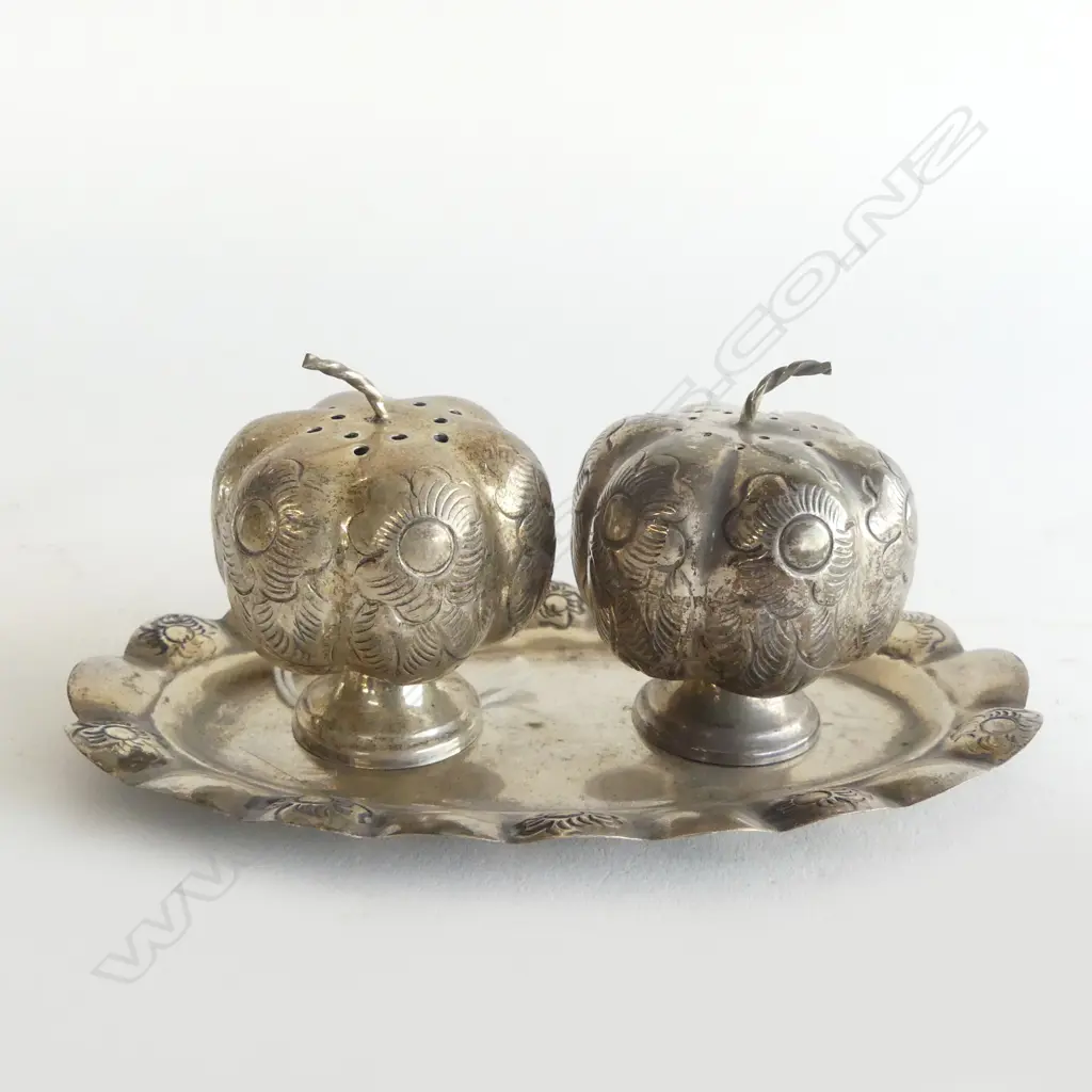 S/SILVER3PC PUMPKIN CONDIMENT SET 47G Image 1++