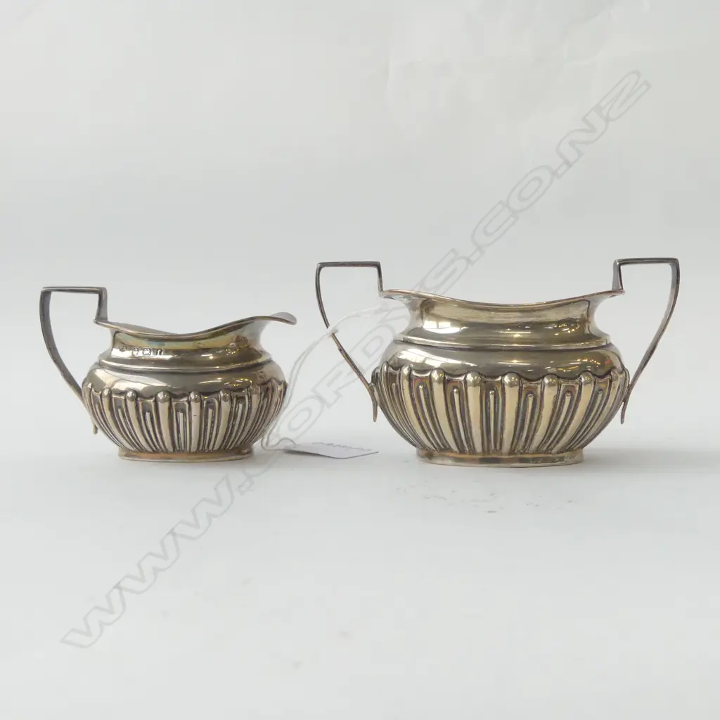 STG SILVER MILK JUG & SUGAR BOWL 148gms Image 1++