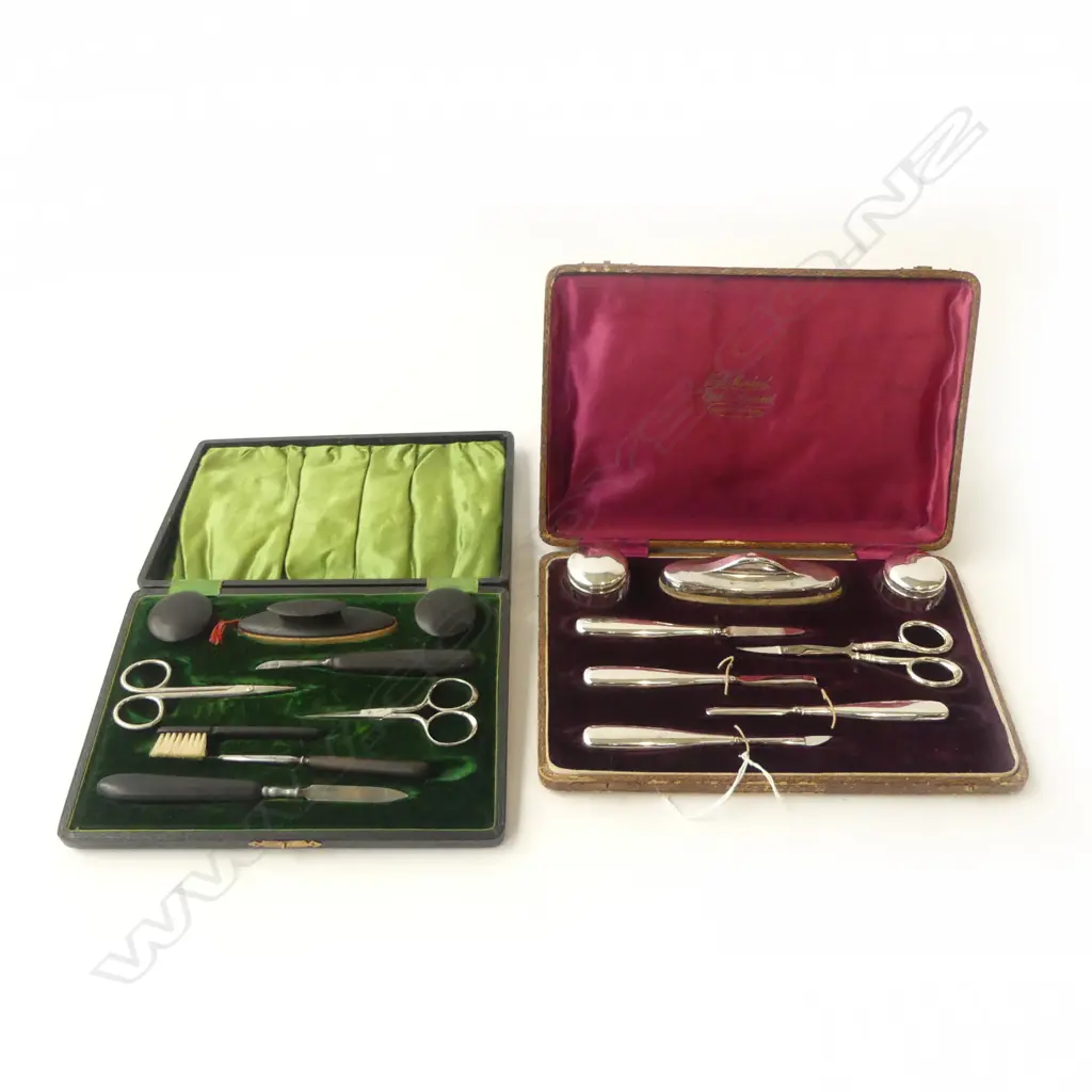 2 CASED MANICURE SETS 1 STG SILVER Image 1++