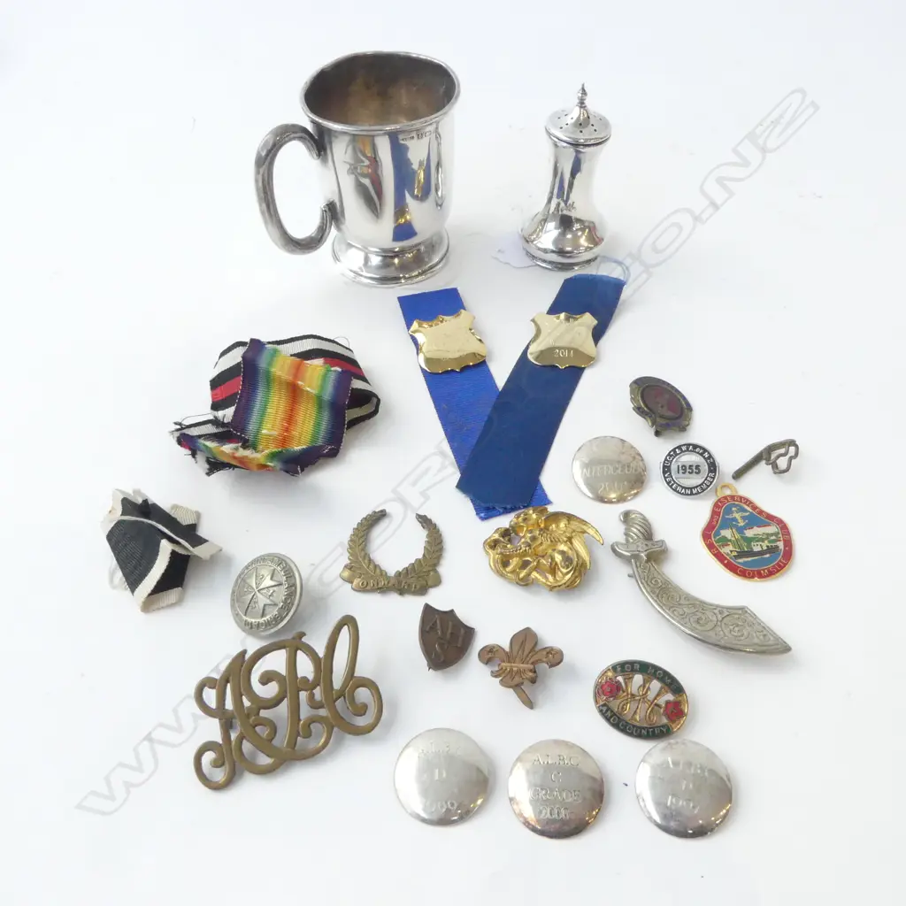 ASST. MEDALS + STG SILVER CUP, PEPPER, MEDAL 97gms Image 1++