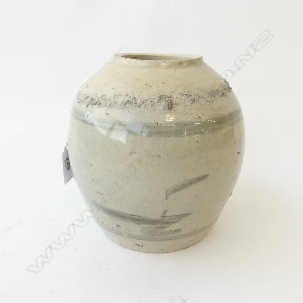 ANTIQUE CHINESE GINGER JAR NO LID H160MM Image 1++
