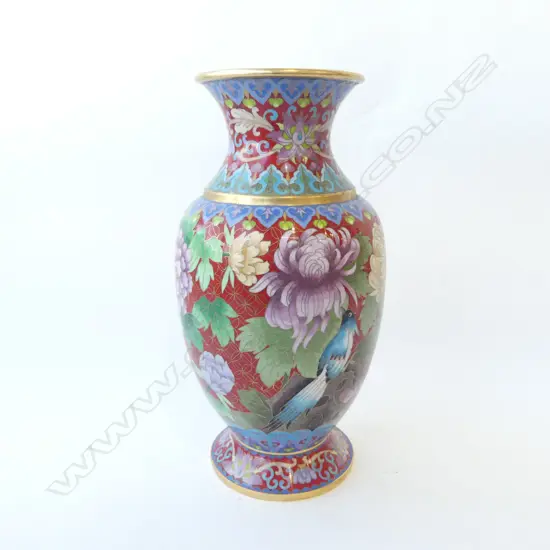 ORIENTAL CLOISONNE VASE H.305mm