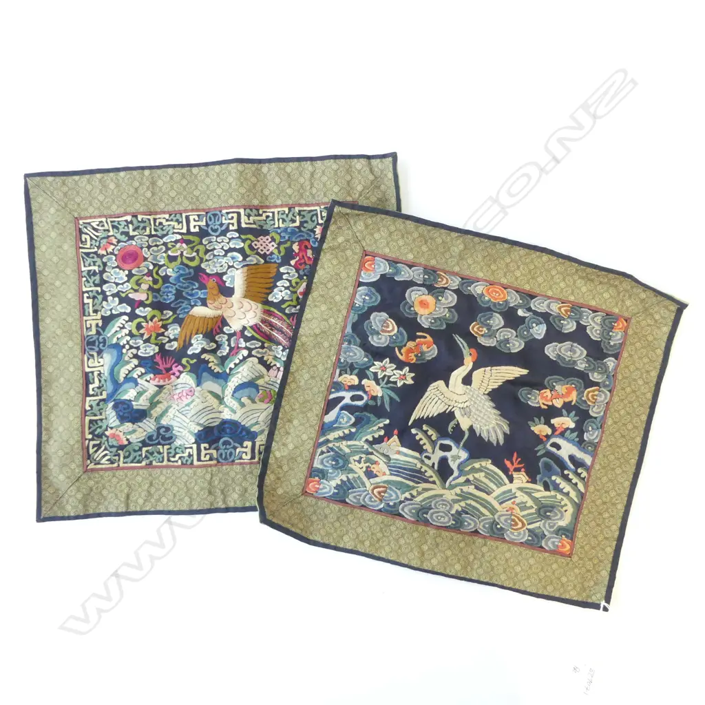 PR CHINESE OLD EMBROIDED SILK RANK BADGES 340 X 370mm Image 1++